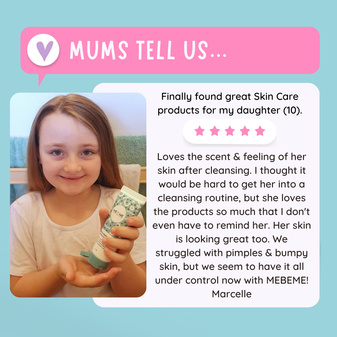 girl using gentle cleanser from MEBEME Skincare