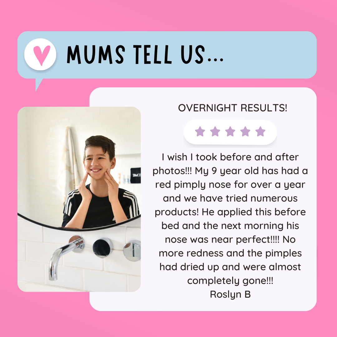 young boy using skincare for the first time