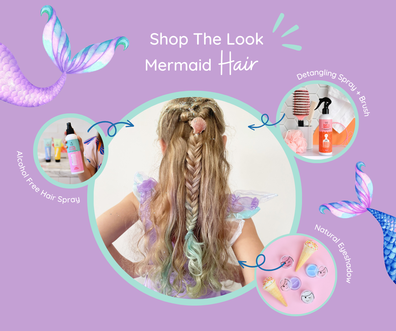 Mermaid hair style for kids