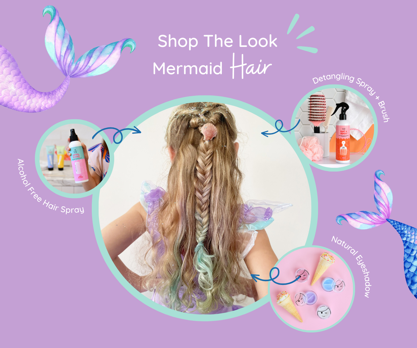 Mermaid hair style for kids 