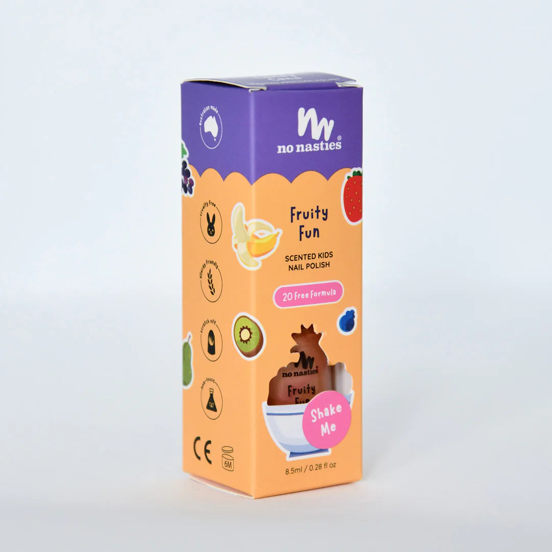 Peach coloured kids nail polish in box