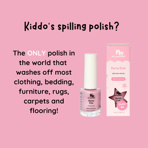 kids polish washes off most surfaces