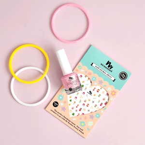 Pink water based nail polish and sticker pack