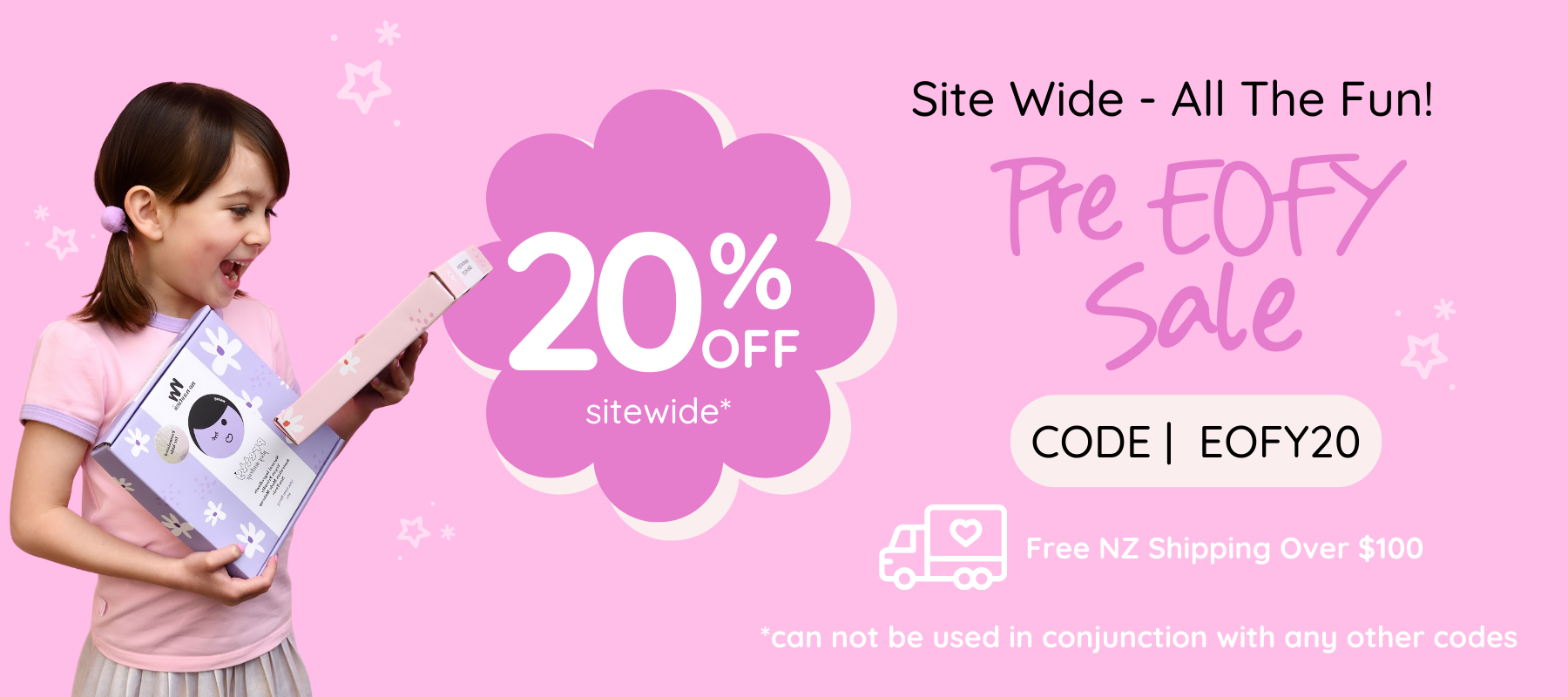 Little girl excited about a sale at No Nasties Kids NZ