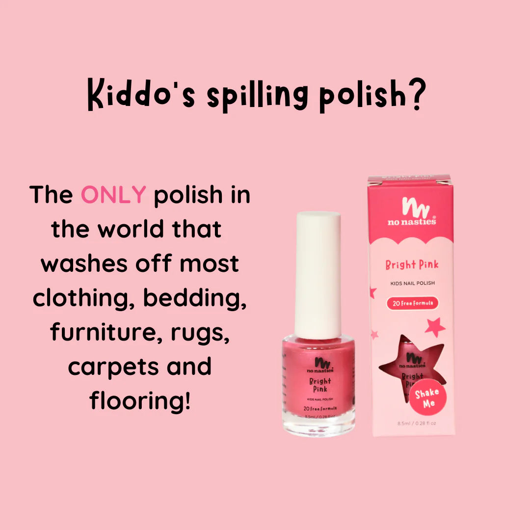 bright pink kids nail pol