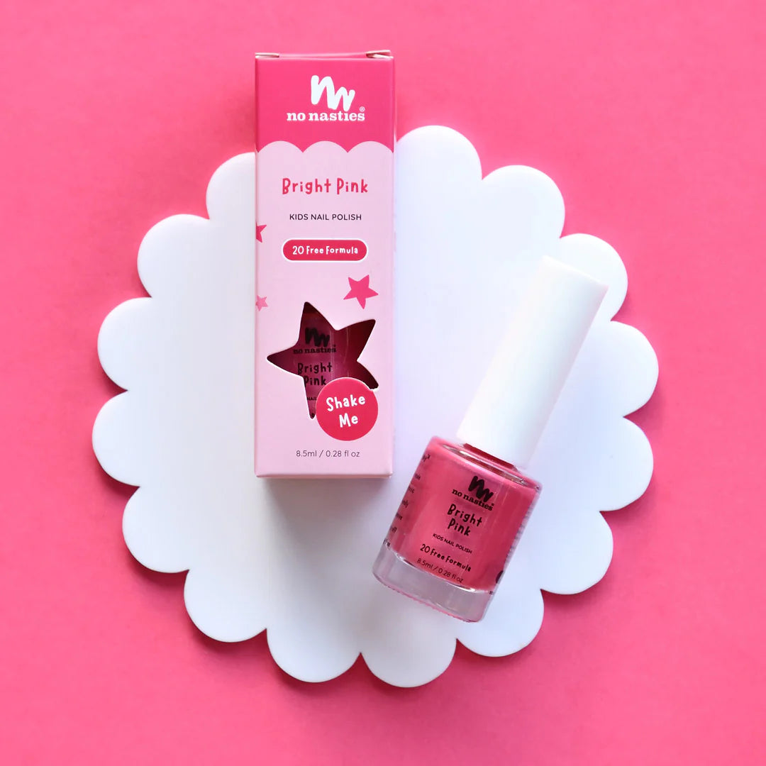 bright pink nail polish
