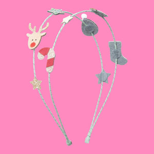 Christmas head band with stars rudolph and candy canes