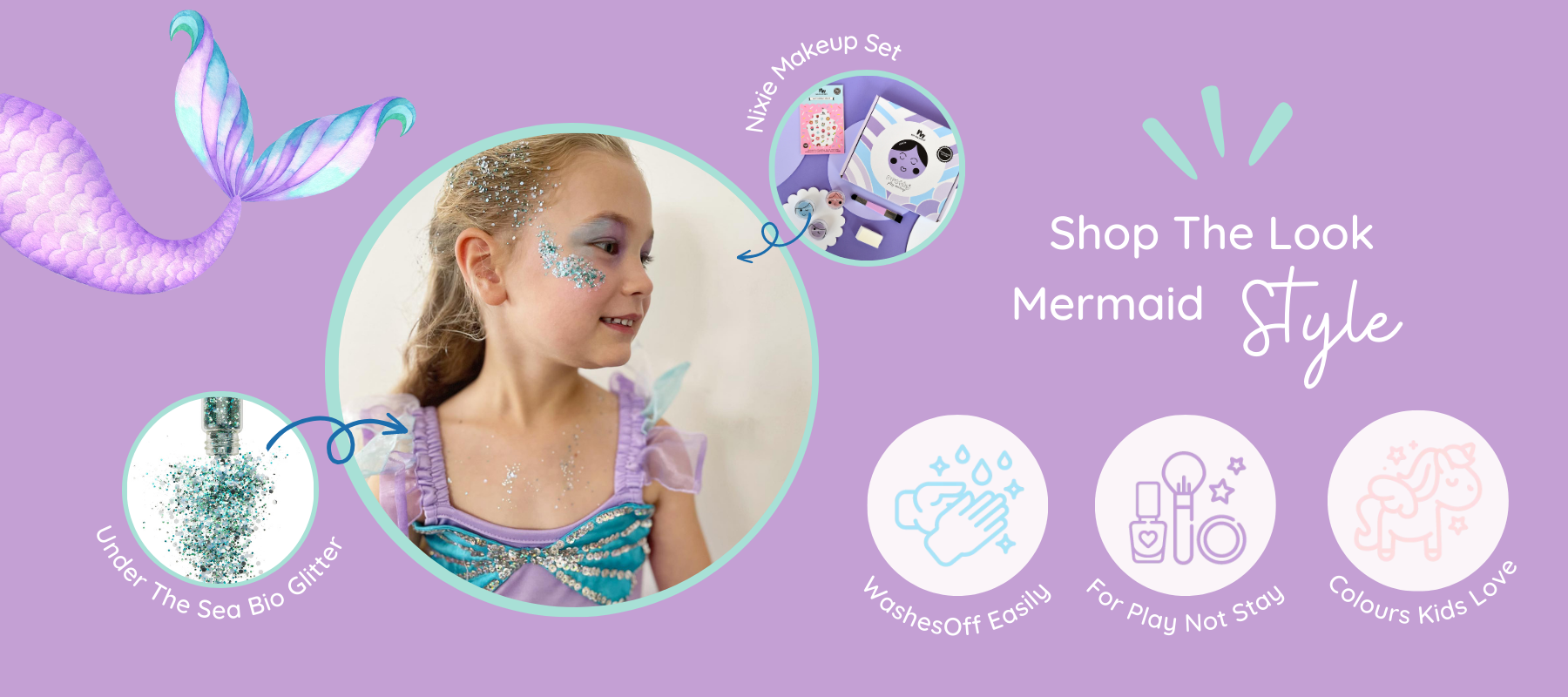 Create your own kids mermaid makeup look