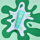 No Nasties Kids NZ green hair gel tube on a green abstract background