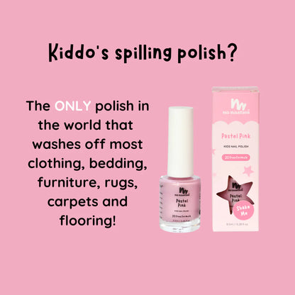 kids polish washes off most surfaces