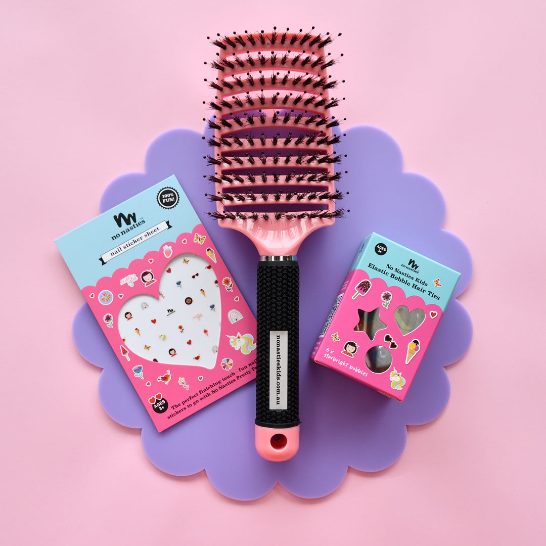 Detangler Brush & Bobble Elastic Set