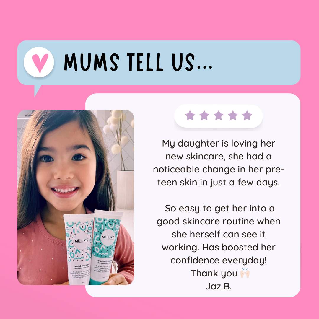 girl holding tween skincare from mebeme skincare