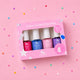 4 Pack Water-Based Kids Nail Polish | Blue, Purple, Pastel Pink and Bright Pink