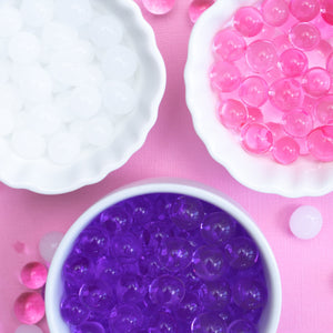 Water beads NZ white pink and purple colours