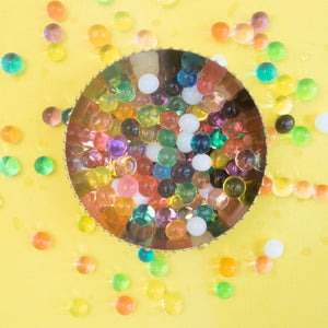 Water beads NZ rainbow colours sensory fun