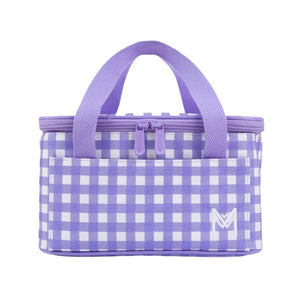 Cooler Bag in Purple Gingham for picnics 