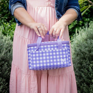 Purple Gingham cooler bag by Montii