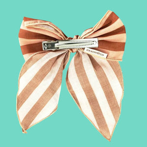 Hair bow clip by Grech & Co in Stripes Sunset + Tierra