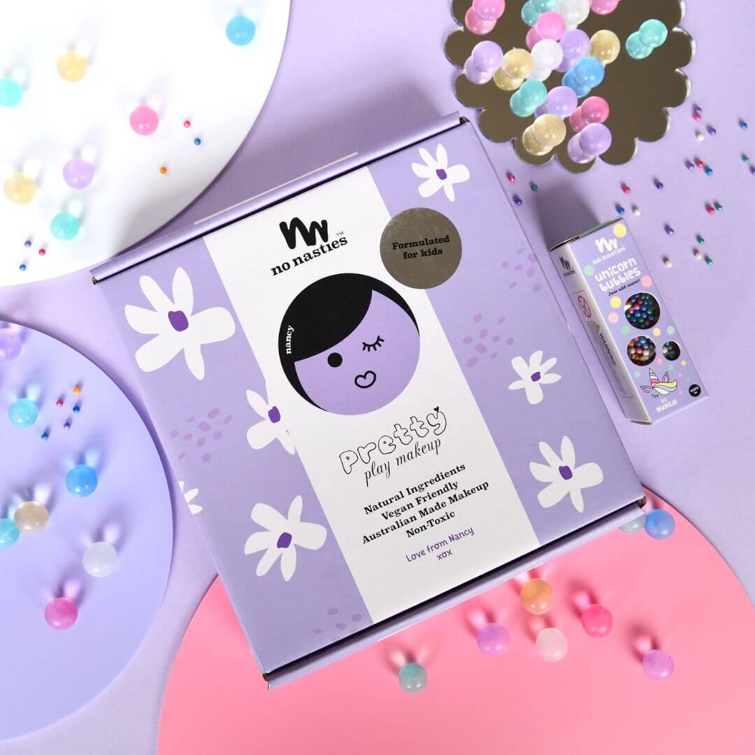 Kids Makeup and Unicorn Water beads Deluxe Bundle Purple No Nasties