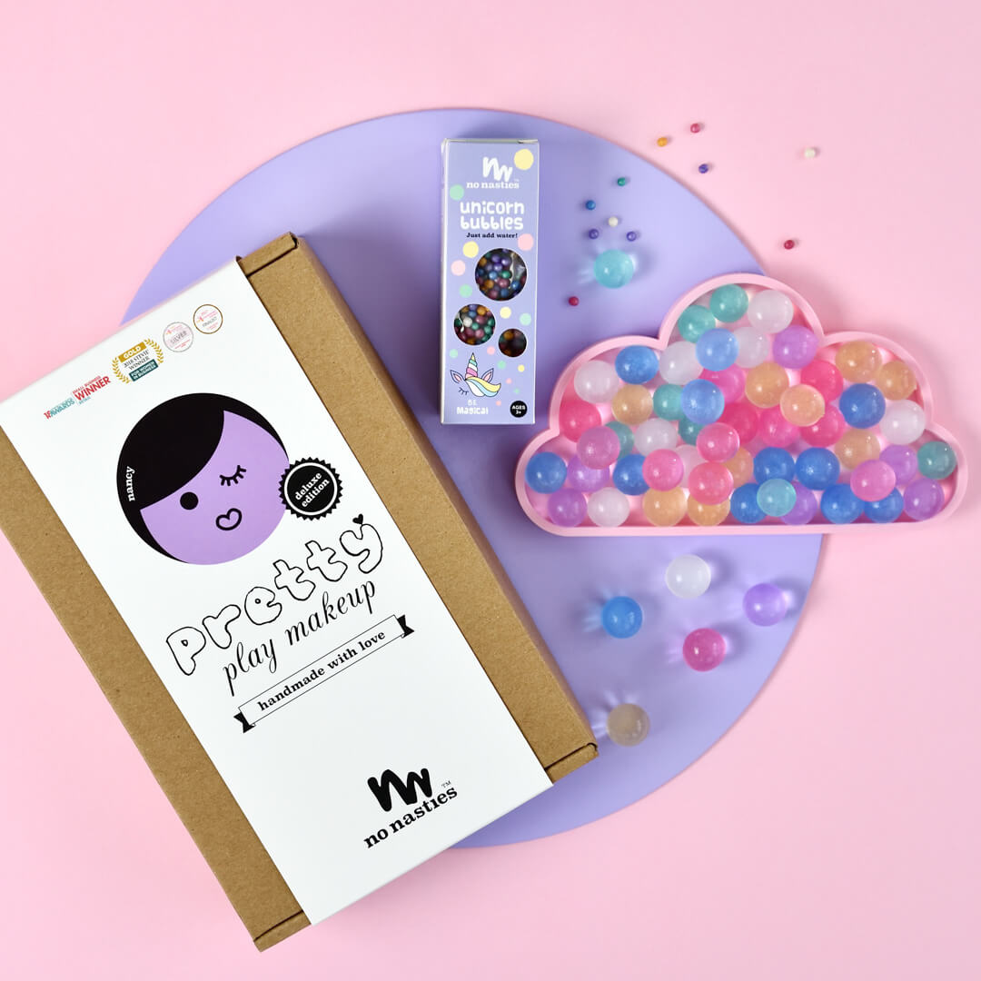 Purple Kids Play Makeup set and Unicorn Water beads bundle