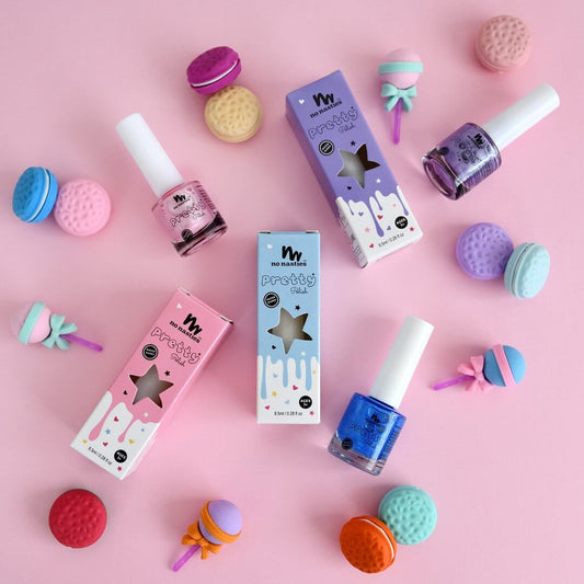 Pastel Pink Purple and Mermaid Blue Nail Polish