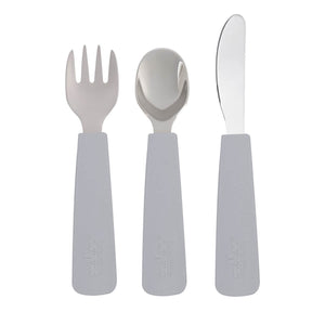 Toddler cutlery set grey