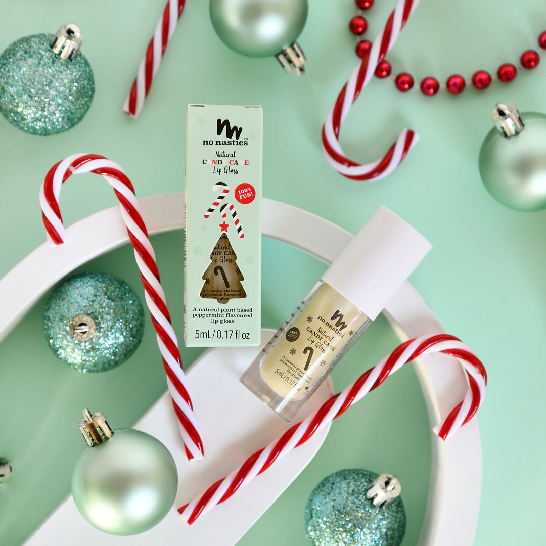 1 Christmas Candy Cane Flavoured Natural Kids Lip Gloss No Nasties