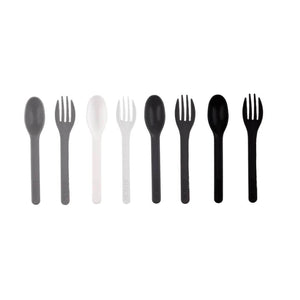 lunchbox cutlery by Montii NZ grey white and black