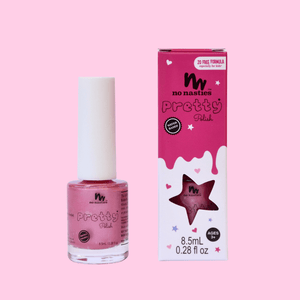 Water based nail polish in hot pink with box